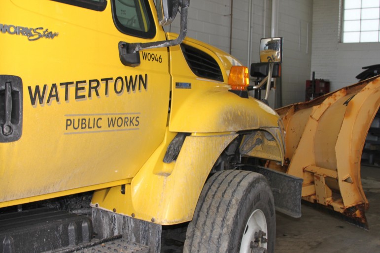 A Watertown Department of Public Works snow plow.