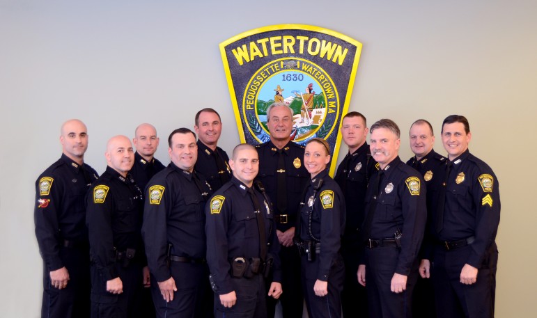 The Watertown Police officers who will be running the 2014 Boston Marathon, including Chief Edward Deveau.