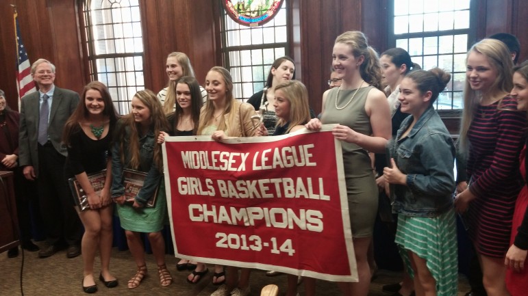 The Watertown High School girl's basketball team won the Middlesex League and reached the section final.