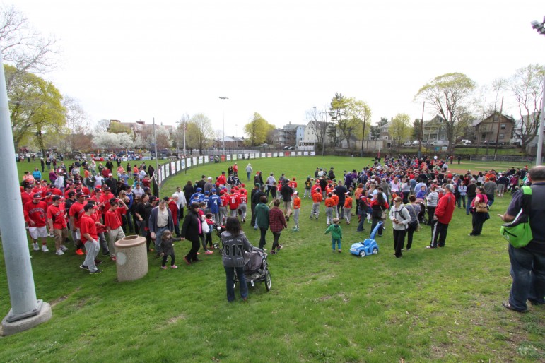 Players of all ages marched into Casey Field Saturday morning for Opening Day ceremonies. The rest of the day was filled with games.