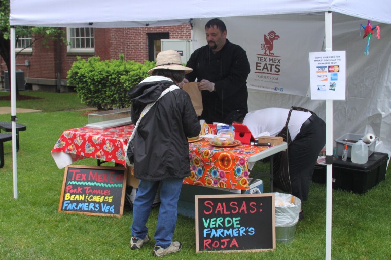 Tex-Mex Eats served up tamales, salsa and other food for hungry market shoppers.