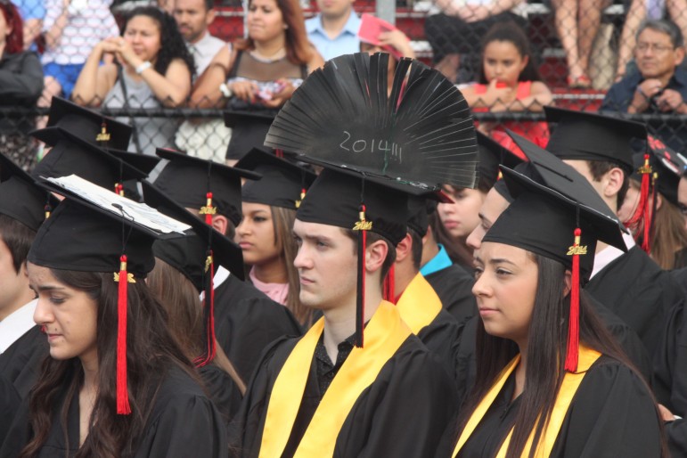 One of the more uniquely decorated hats at the Watertown High School Class of 2014 graduation.