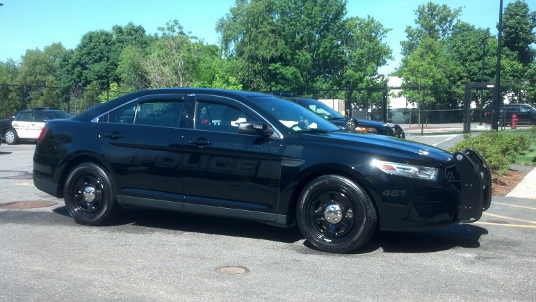 Watertown's new look police cruiser with low profile logos and lights.