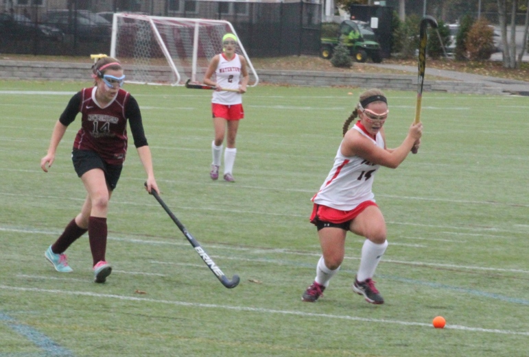 Watertown sophomore Kourtney Kennedy scored twice in the State Tournament game against Newburyport.