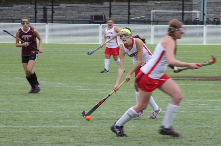 Watertown senior co-captain Allie Doggett looks to pass the ball against Newburyport at Victory Field on Friday.