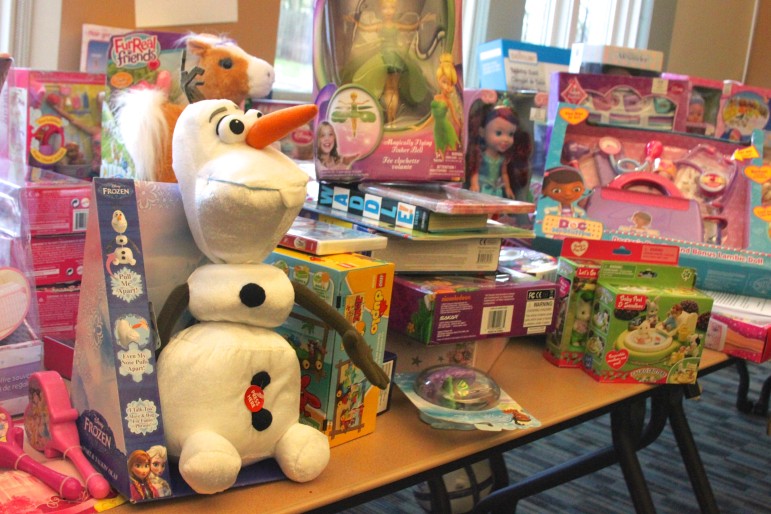 Some of the toys donated to the Whooley Foundation to go to needy children around Watertown.