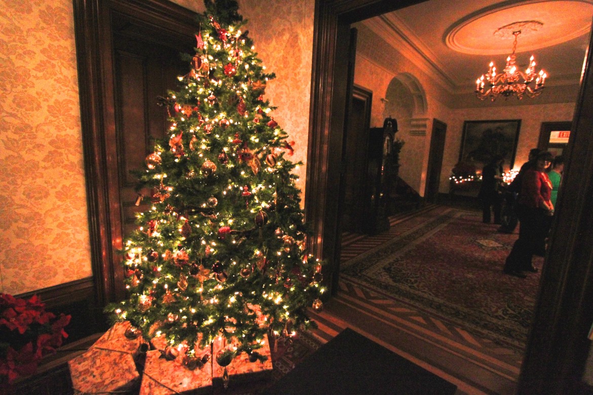 A decorated Christmas tree greeted visitors during the Commander's Mansion Holiday Open House.