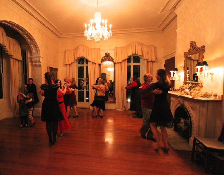Dancers from Ballroom in Boston danced to holiday tunes at Watertown's Commander's Mansion.