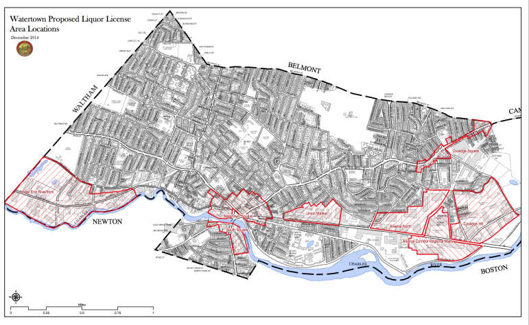 The new liquor licenses could go in to designated economic development zones as well as in Watertown and Coolidge squares.