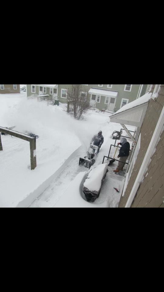 Snow removal begins after the Blizzard of 2015.