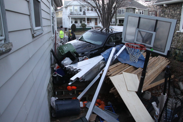 Children often play in the area where the truck struck the home.