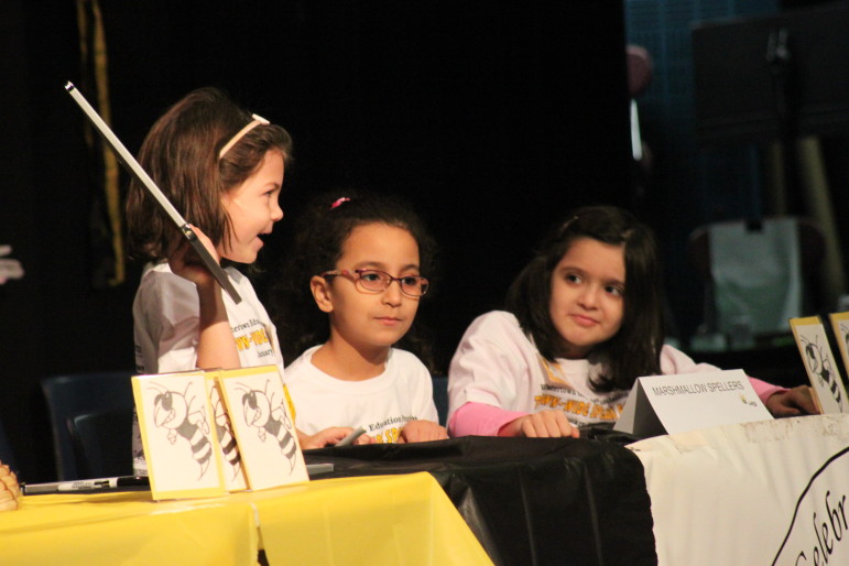 A team of first-grade spellers compete in the 2015 Watertown Education Foundation Youth Spelling Bee.