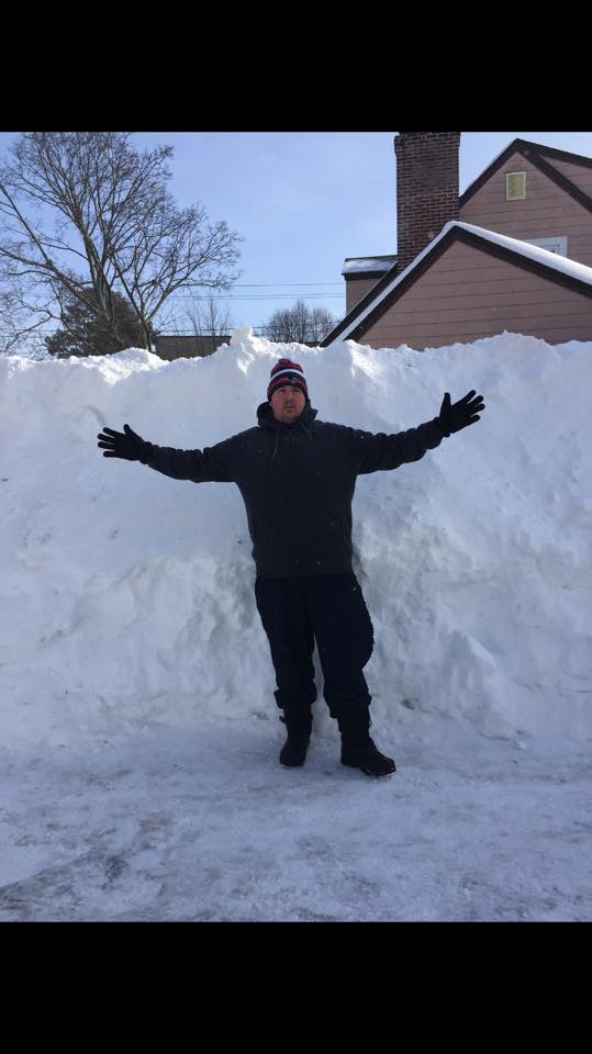 This snow pile on Mt. Auburn Street is taller than Jesse Mason, who stands 6-foot-3.