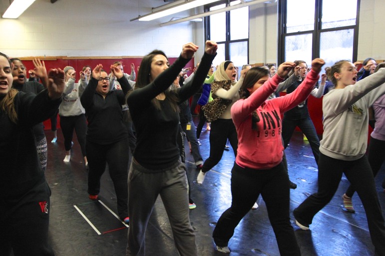 A group of girls from the Watertown High School senior and junior classes learned self-defense techniques recently.