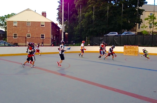 Young players can learn to play lacrosse or improve their skills at the Casey Park Outdoor Rink.