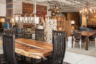 The Mohr & McPherson showroom on Pleasant Street features furnishings from around the world.