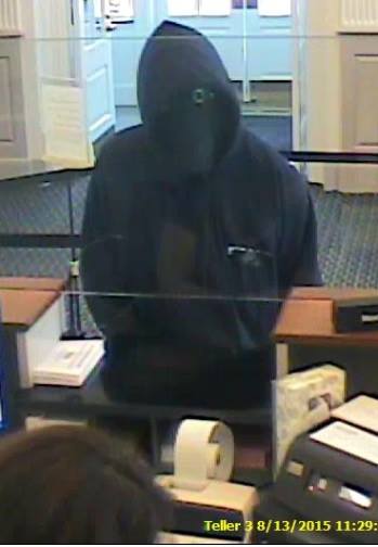 A photo from security cameras at Watertown Savings Bank show the suspect who robbed the bank on Aug. 13.