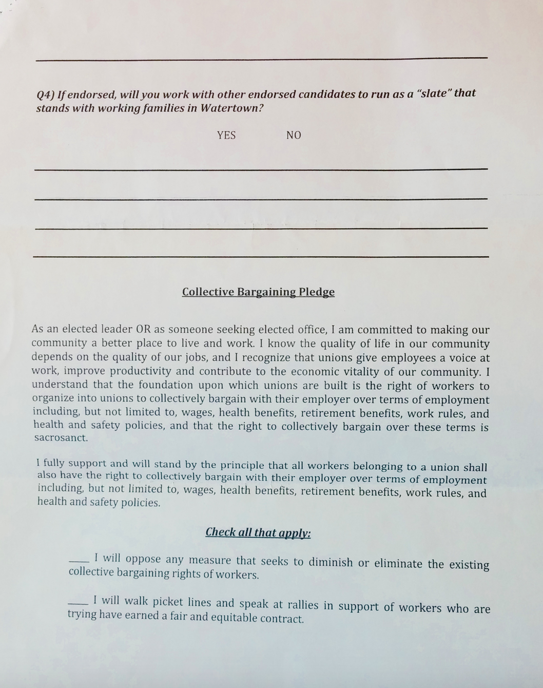 Fire Union Questionnaire 2