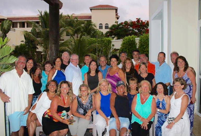 Parents who joined the members of the WHS Class of 2015 in Puntacana: Top row: Joe Grillo, Cheryl Grillo, Cheryl Furtado, Beatrice Ford, Larry Ford, Bob Johnson, Brooks Farry, Bonnie Waltch, Paul Rocklin, Eliana Massarotti, Carmine Massarotti, Maria Ohannessian, Dimitri Martinos, Harry Ohannessian, Dawn Giordano, Rich Giordano, Rick Campbell, Seta Campbell Bottom row: Joanna Johnson, Diane Martinos, Sharon Stanizzi, Larry Farry, Rana Mortenson, Maria Coppola, Diane Berkley, Maryann Mulligan, Kathy Murphy