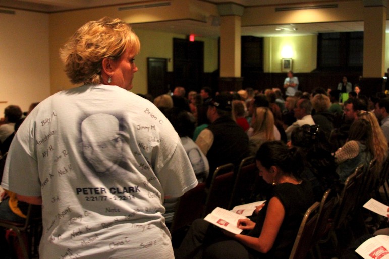 Wendy Clark Morrissey started Watertown Against Substance Abuse to support family of addicts after her brother Peter died from an overdose. She helped organize the vigil.