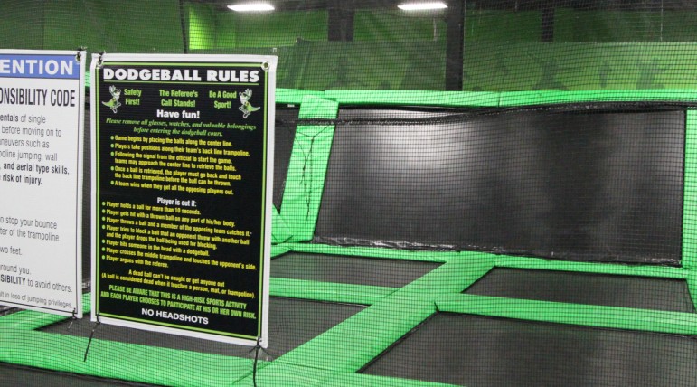 The dodgeball courts are a popular feature of Launch Trampoline Park in Watertown.