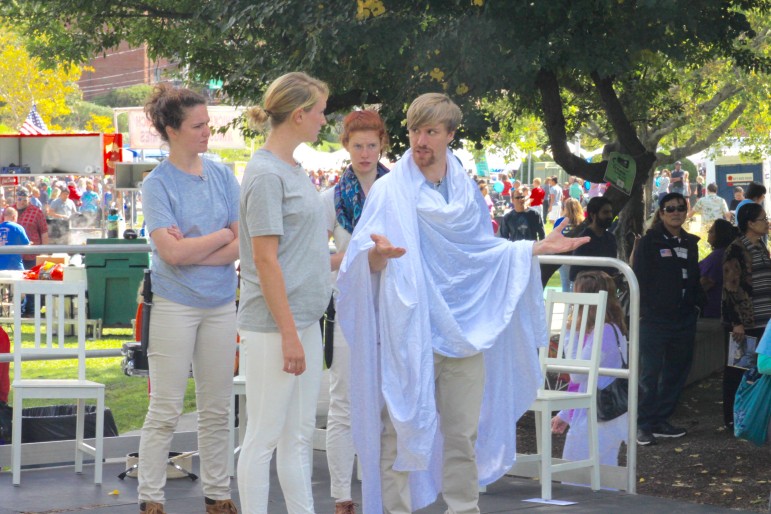 The New Rep Theatre presented a live performance of Julius Caesar during the Faire on the Square.