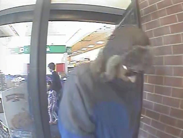 A security photo of the suspect in the robbery of the Citizens Bank branch in Stop & Shop on Pleasant Street.