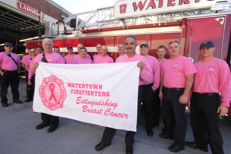 Watertown Firefighters will be wearing pink in October for Breast Cancer Awareness Month.