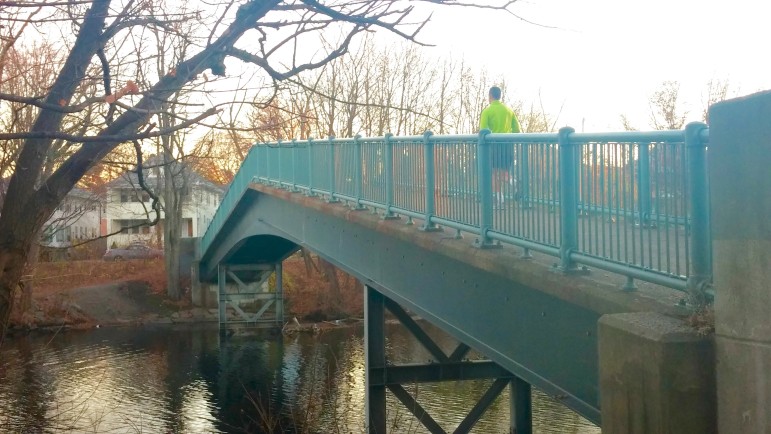 The bridge over the Charles River near the DCR pool is not handicap accessible, so it will be replaced.
