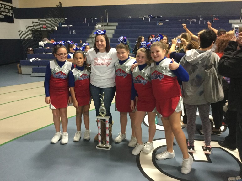One of the two youth cheerleading teams to grab second place.
