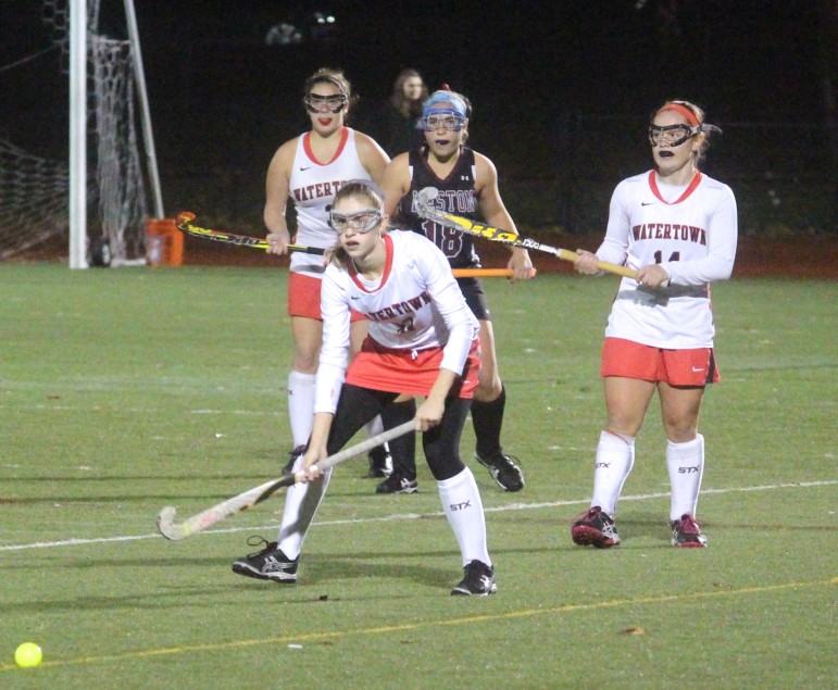 The Watertown field hockey team's defense pitched another shutout against Weston in the North Section semifinal.