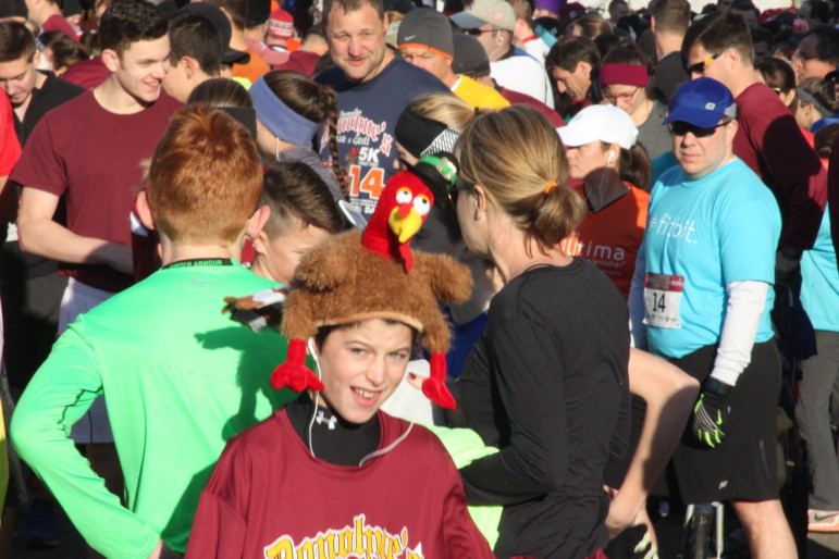 This boy got in the spirit for the 10th annual Donohue's Turkey Trot.