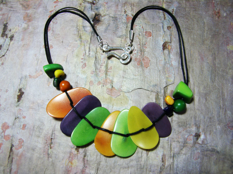 The art show also features jewelers and crafts people, such as Monica Fairburn.