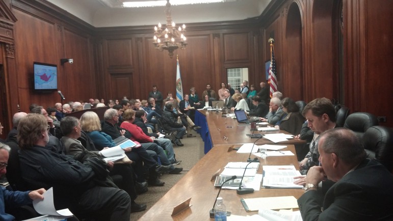 Residents packed the Council Chamber Tuesday for the RMUD hearing.