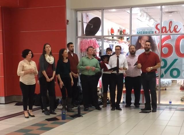 Boston a capella group Vinyl Street kicked off the annual holiday entertainment at the Watertown Mall on Dec. 3.