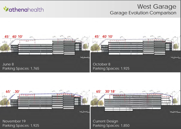 Evolution of the garage proposed on the west end of the Arsenal on the Charles complex.