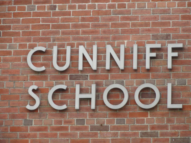 Cunniff School sign