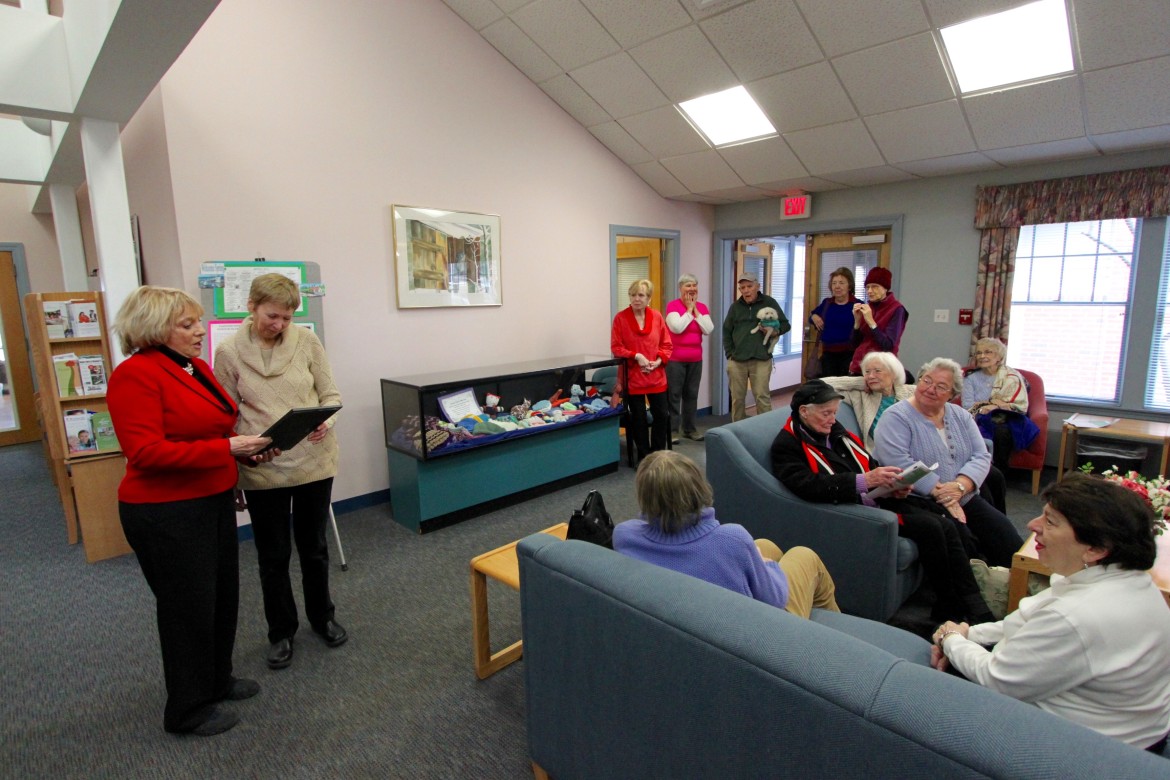 A crowd of well wishers came to say goodbye to Caryl Fox, who retired as director of the Senior Center on March 6.