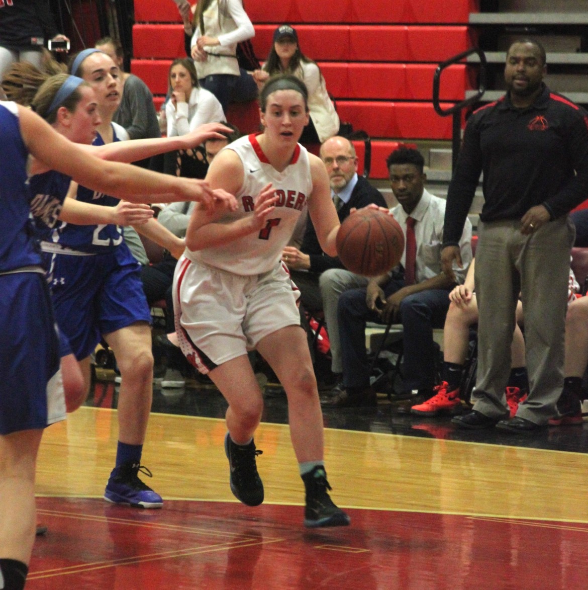 Watertown senior Felicia Korte drives to the basket against Danvers in the state tournament game. She had 16 points Friday night.