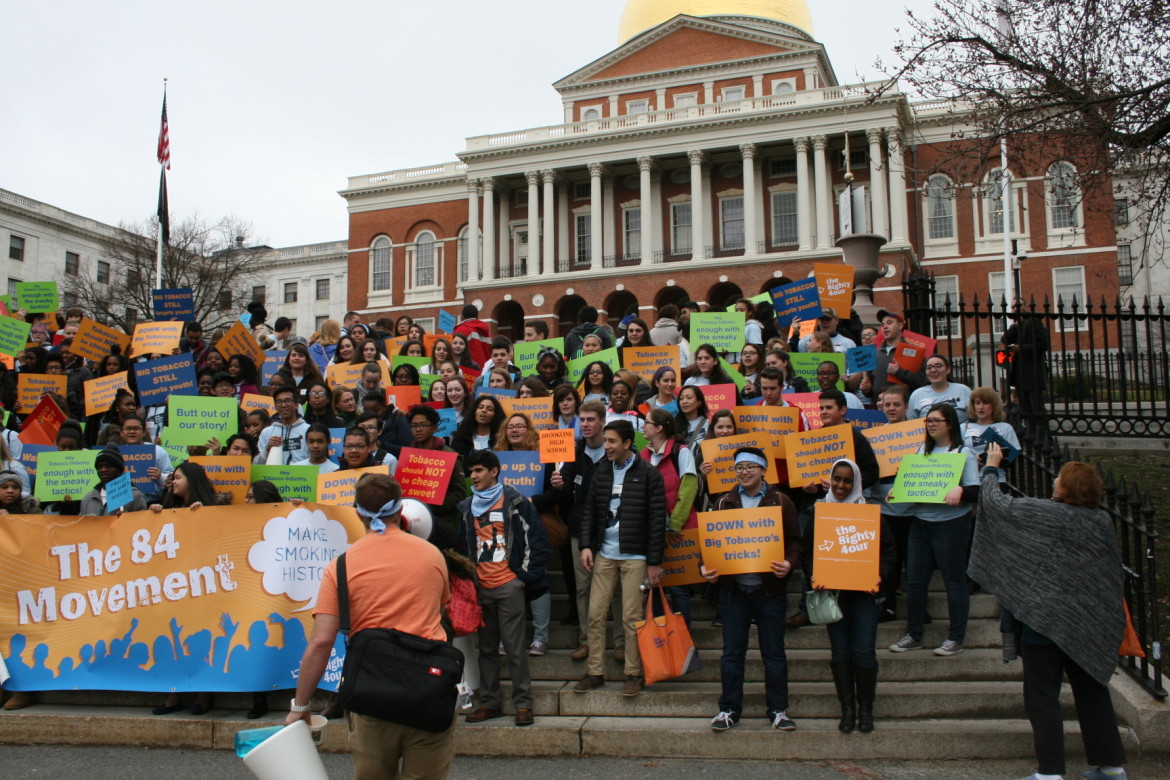 Five member of the Watertown Youth Coalition Peer Leaders joined in Kick Butts Day 2016 in Boston on March 16.