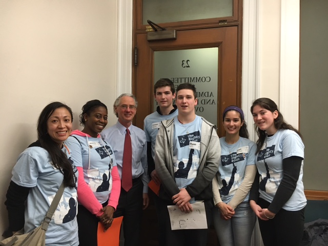 The Watertown High School students met with State Rep. Jon Hecht and an aide for State Rep. John Lawn when they visited the State House.