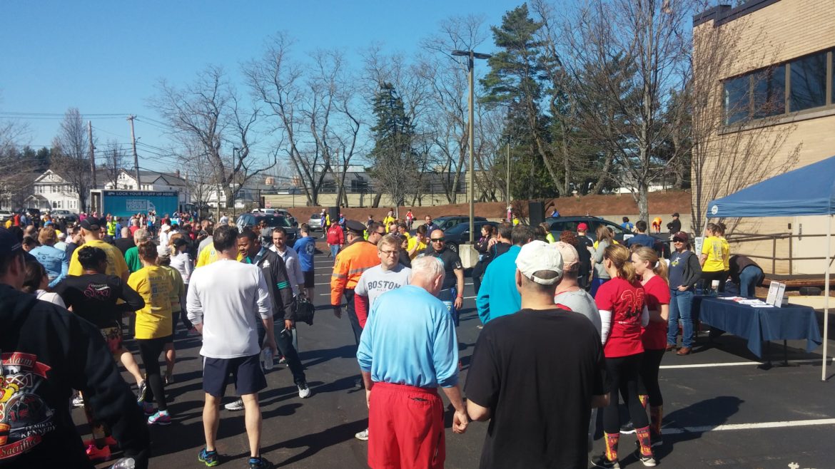 A crowd of runners gathered for the 2016 Watertown Strong 5K at Tufts Health Plan.