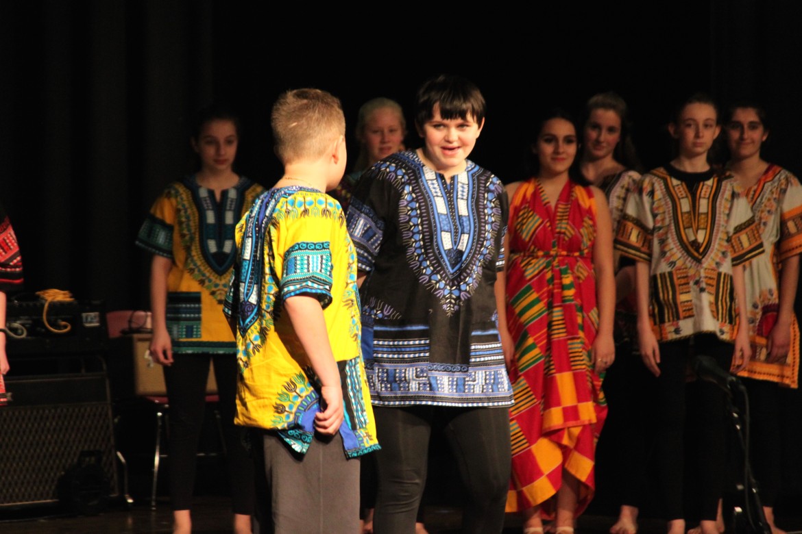 The cast of the Watertown Middle School's production of Lion King reprised their performance at MusicFest.