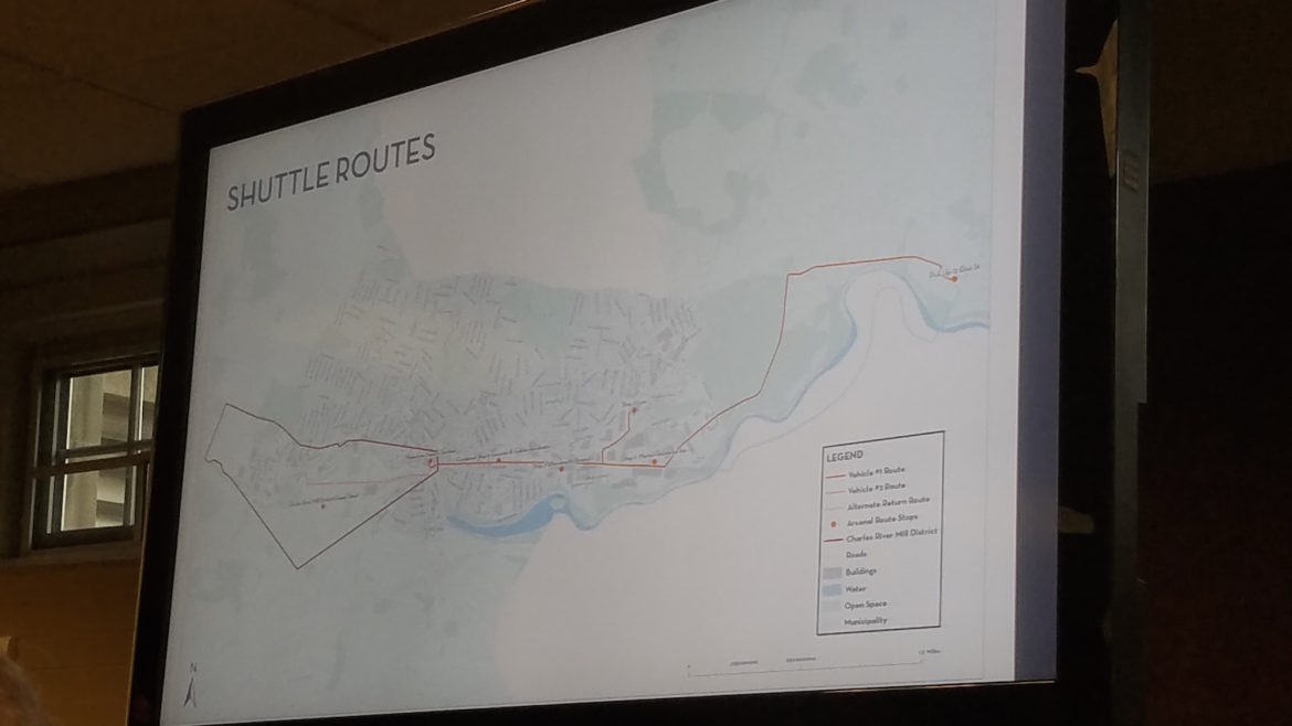 An image of the proposed shuttle routes in Watertown.