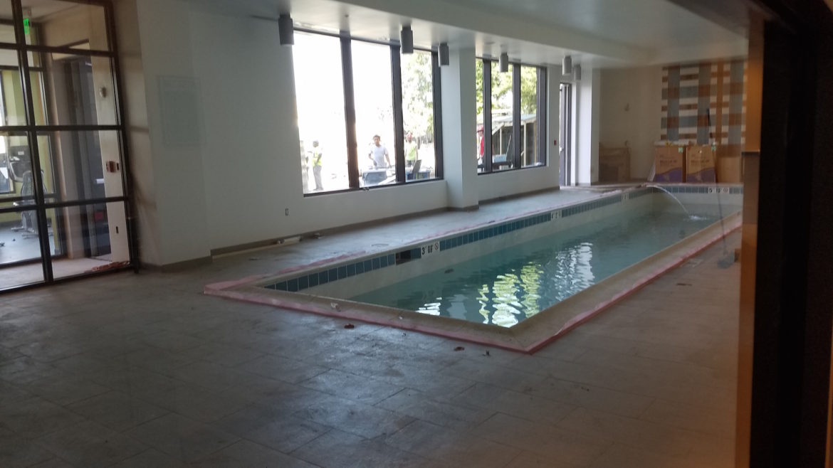 A pool is just one amenity for guests at the new Residence Inn by Marriott.