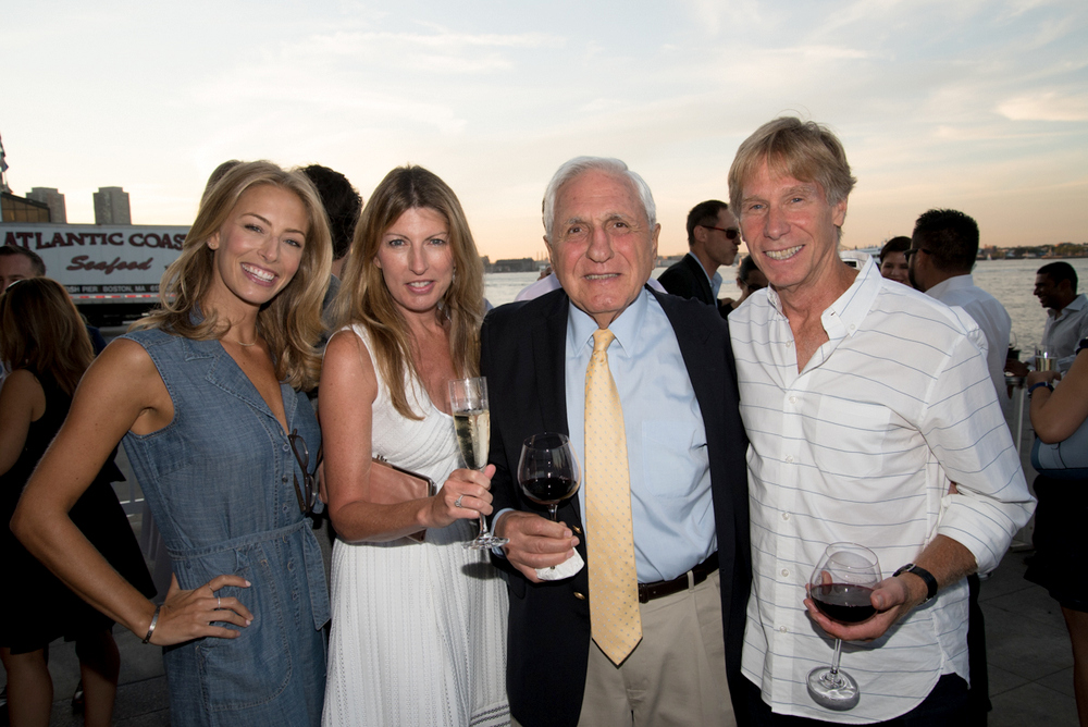 Leon Semonian, second from right, attended the Improper Bostonian party to support his daughter Wendy. Also at the party were TV personality Jenny Johnson, far left, along with founder and executive director of the Pan-Massachusetts Challenge, Billy Starr (far right) and his wife Meredith (second from left).
