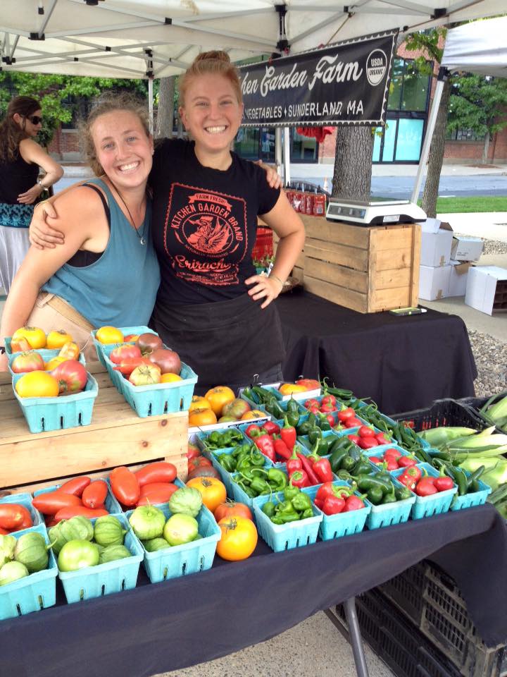 Fresh fruits and vegetables are available from Kitchen Garden Farm and other farm stands at the Watertown Farmers Market. 