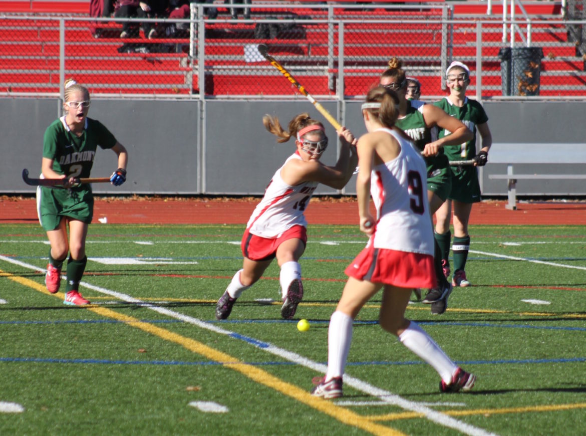 Watertown senior Kourtney Kennedy winds up for the winning goal against Oakmont after the Spartans had comeback from two goals down to tie the state final.