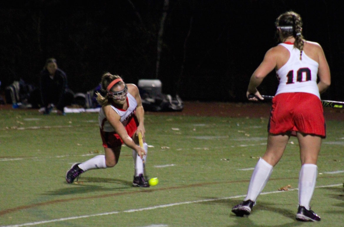 Watertown senior Kourtney Kennedy fires a shot against Foxoborough. She had a goal and two assists.