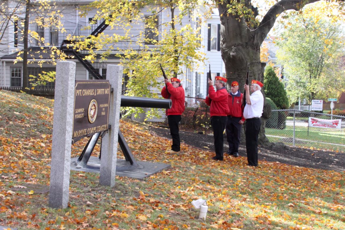 The Shutt Detachment Honor Guard fired a salute during Watertown Veterans Day Ceremony.